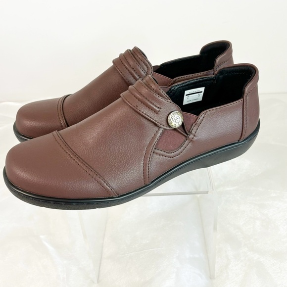 UZB Women's Slip-On Loafer Leather Non Slip Casual Dress Shoes 11 Brown - Picture 6 of 9